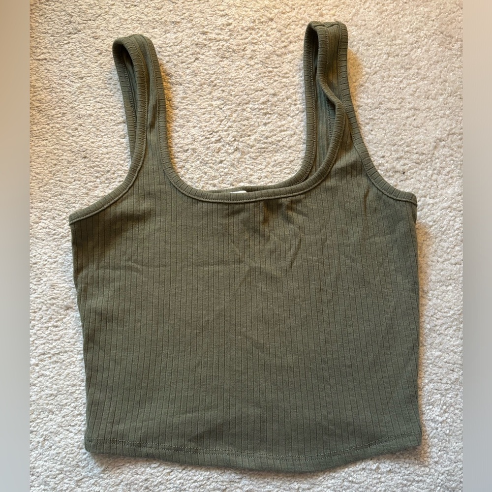 Army green tank top